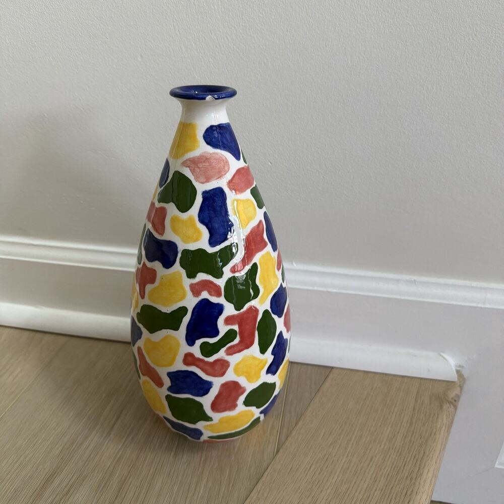 Vintage Bitossi Signed Multicolor Vase Italian Pottery 10” *Has Small Chip* - Picture 2 of 13